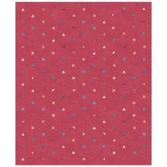 Tapis Rouge Stick Rosso, Tappeto Scandinavo Rosso Luminoso in Lana e Seta Annodato a Mano
