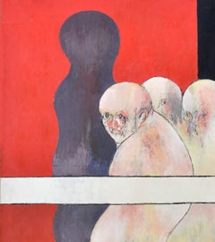 Flying Carpet  circa 1978 dancing  figures on a black and red background