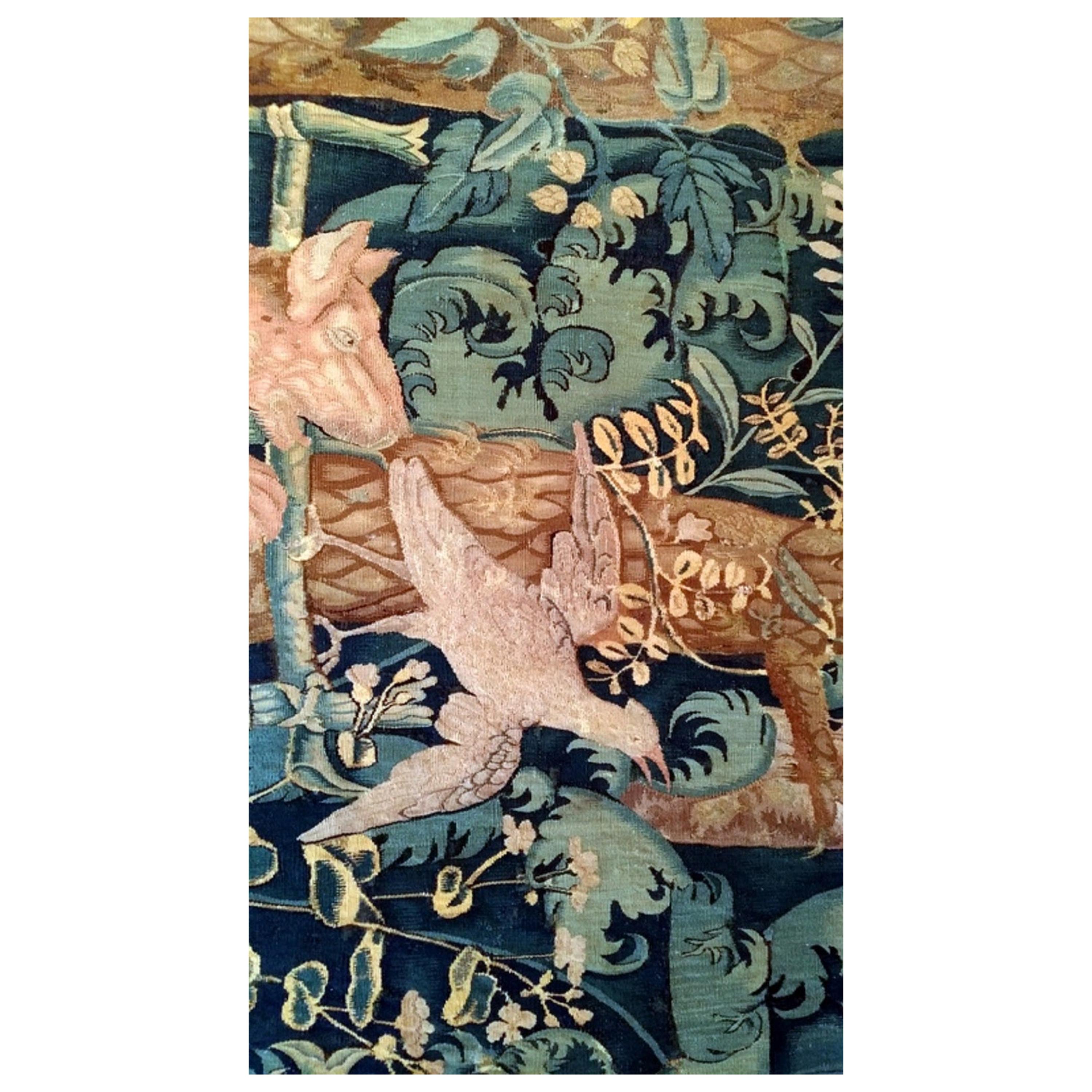 Tapestry 16th century Aubusson ( Feuilles de choux ) Flemish