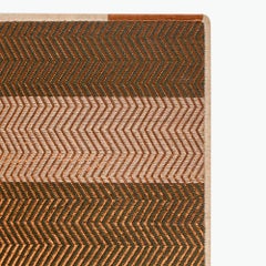 White, Olive Green Natural Fiber and Copper Handcrafted Area Rug 6'7"x9'10"