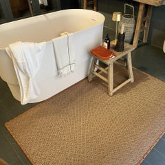 Brown Natural Fiber and Tin Handcrafted Area Rug 3'11"x5'11" by Tapistelar
