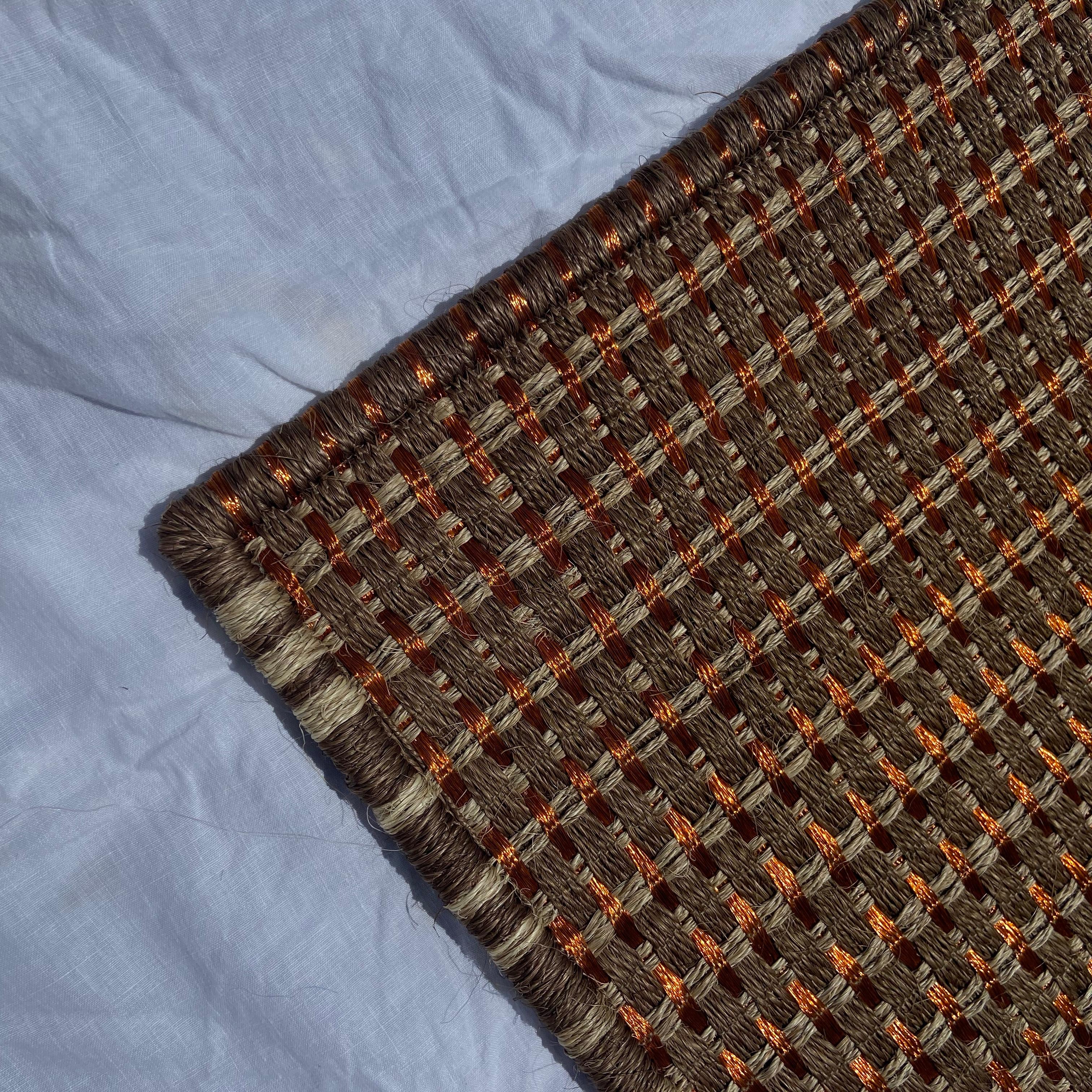 Colombian Umber / Natural Fiber and Copper Handcrafted Area Rug 5'7