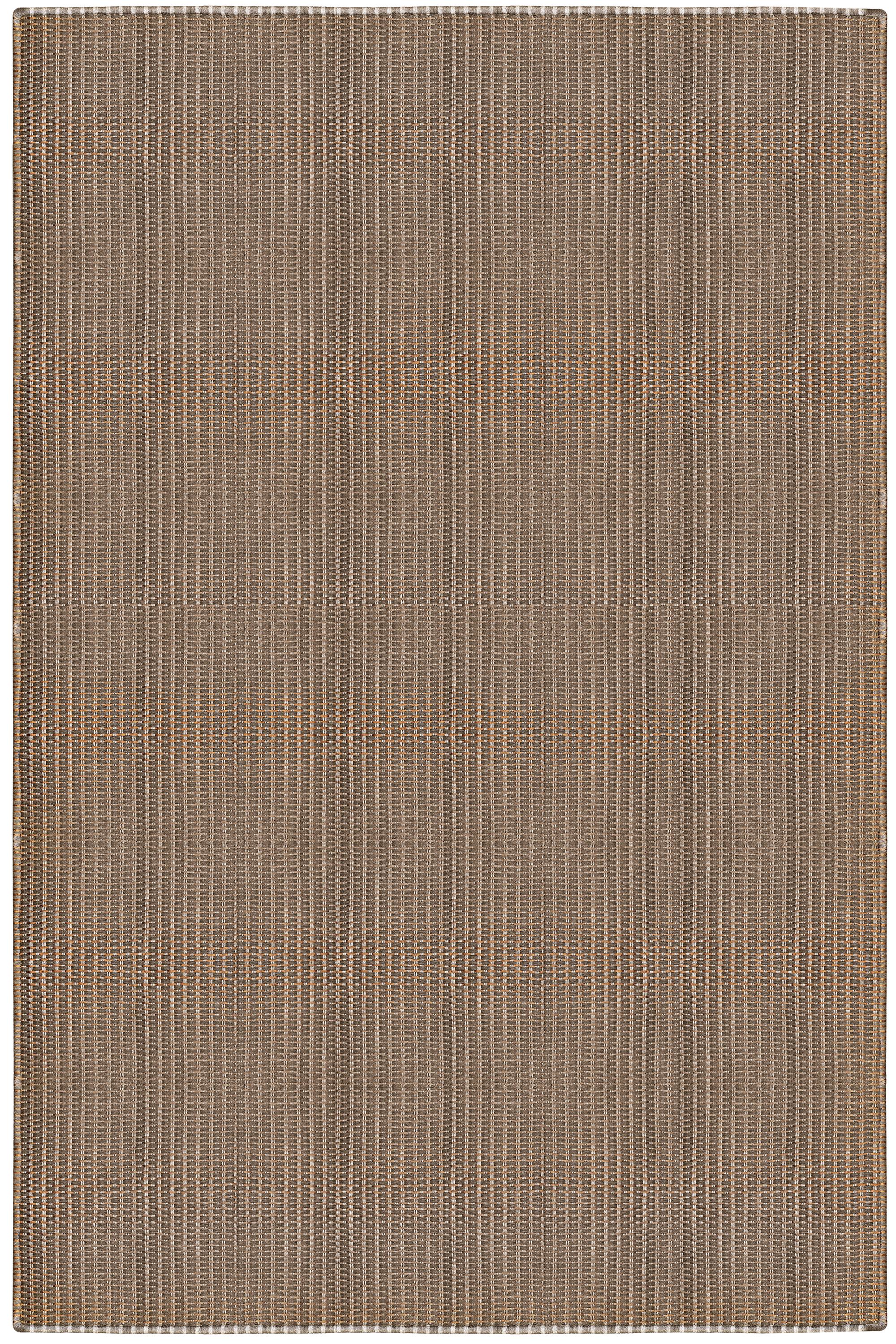 The Faithful rug from the Lines collection has linear patterns in Umber and natural agave, and copper threads, which create subtle sense of profundity. This creation is made of 70% Colombian agave fiber and 30% copper threads, and has 500 threads /