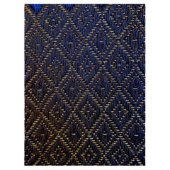 Dark Blue Natural Fiber and Stainless Steel Area Rug 2'11"x4'11" by Tapistelar