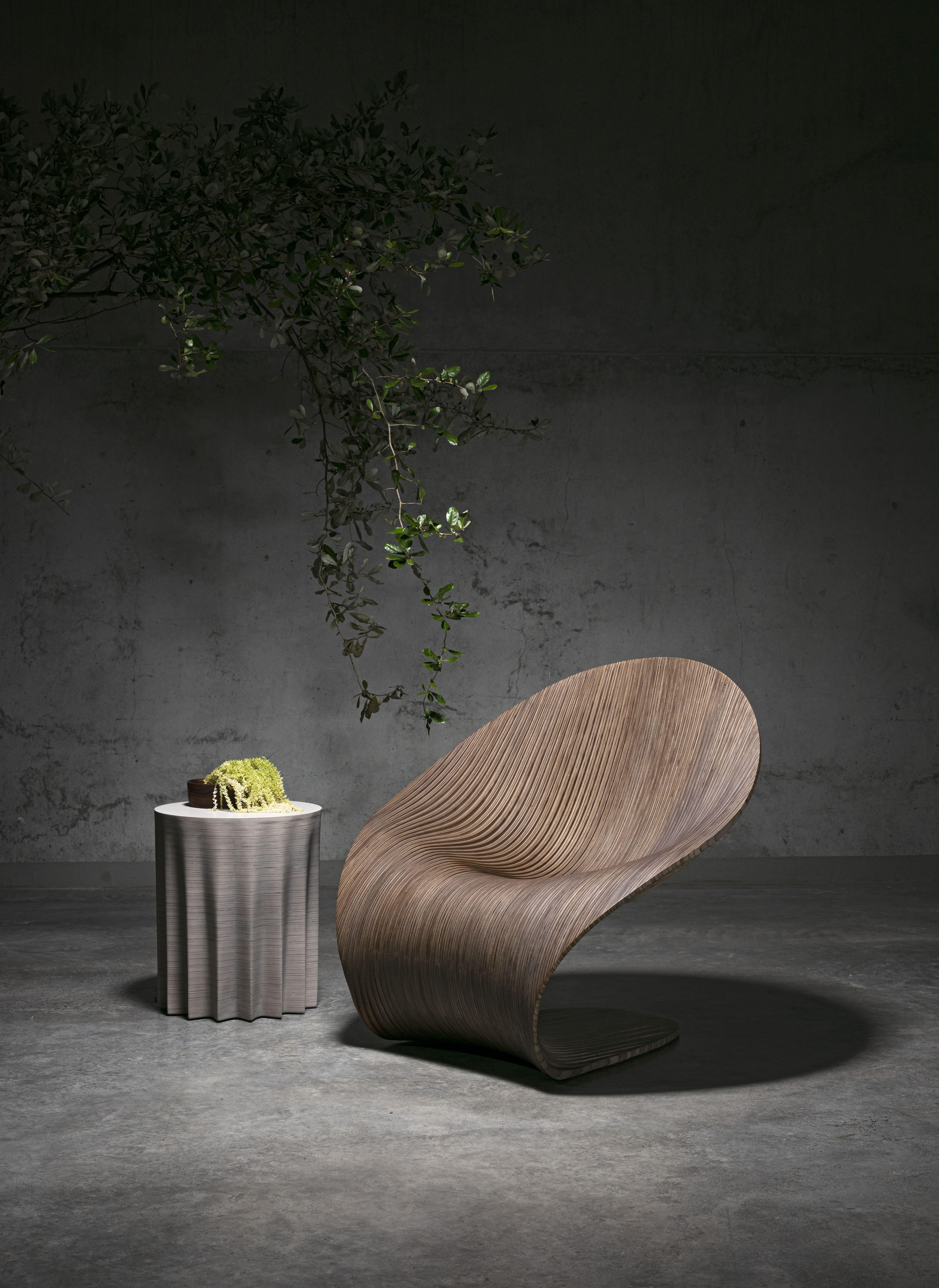 Laminated Tapita Table by Piegatto, a Sculptural Side Table For Sale