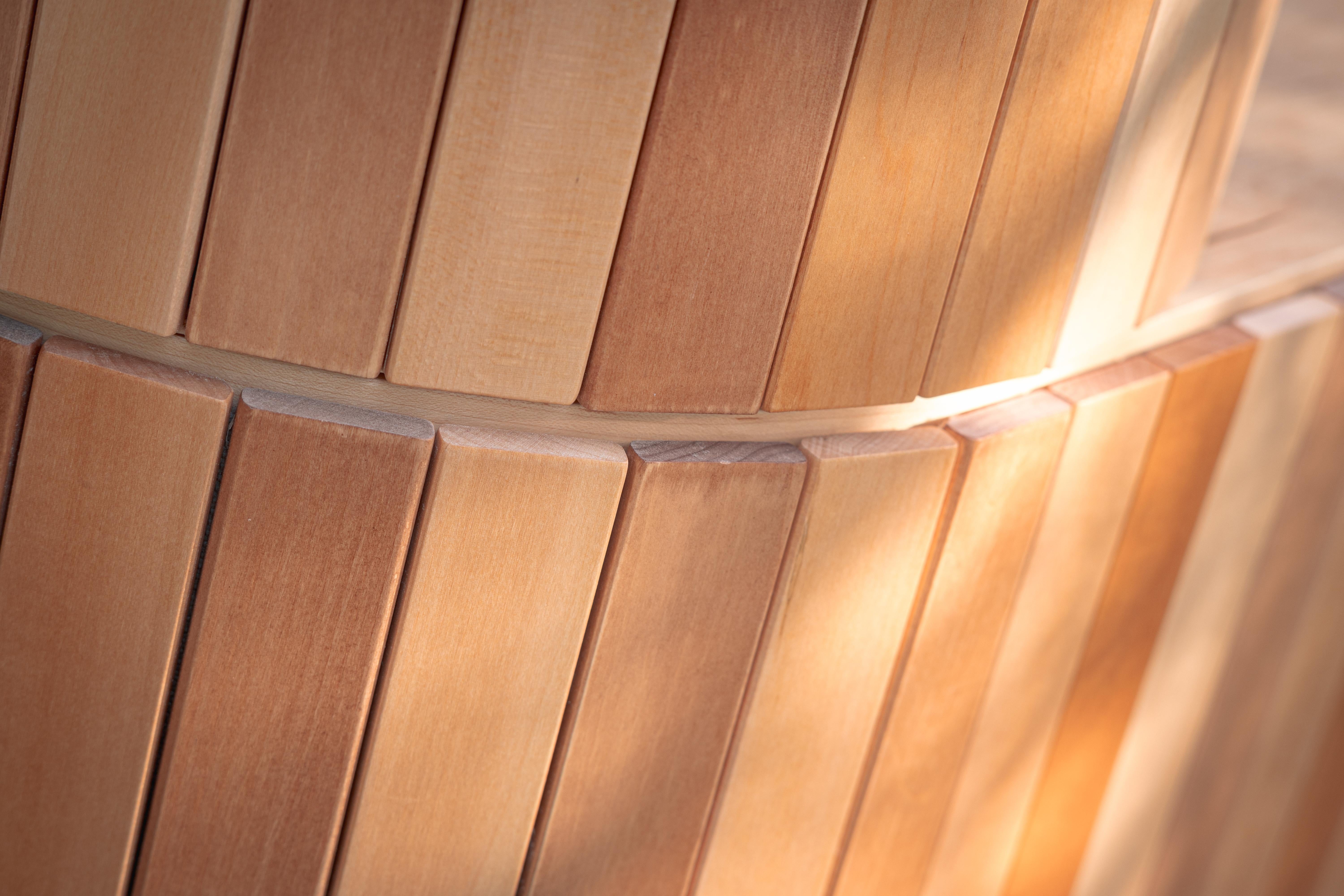 Periodo contemporaneo Tapparella cabinet, in basswood and walnut, by Cara Davide for Medulum in vendita