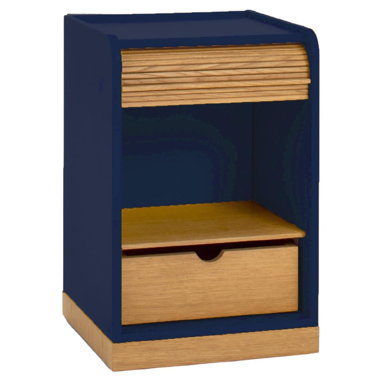 Tapparelle Cabinet on Wheels by Colé, Dark Blue, Hand Crafted in Italy For Sale