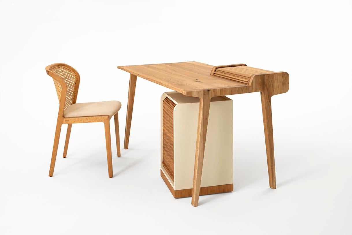 XXIe siècle et contemporain Bureau Tapparelle:: en chêne massif:: design contemporain:: fabriqué à la main en Italie en vente