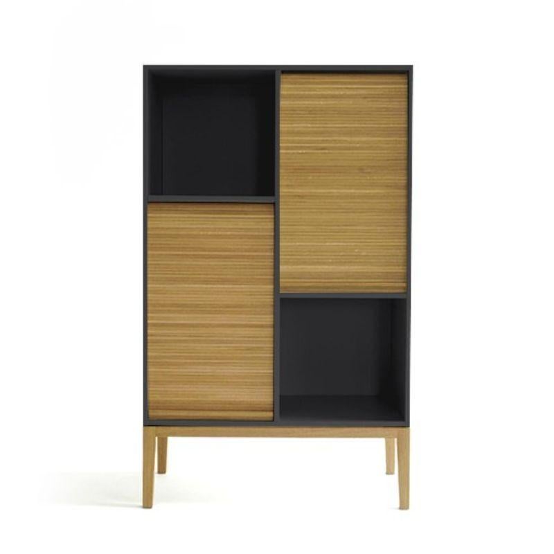 Tapparelle Large Cabinet, Black by Colé Italia with Emmanuel Gallina
Dimensions: H.135, D.46, W.78 cm
Materials: Container with legs and “tapparella” sliding shutter in solid oak.
Matt lacquered structure; inside 2 oak veneered shelf

Also
