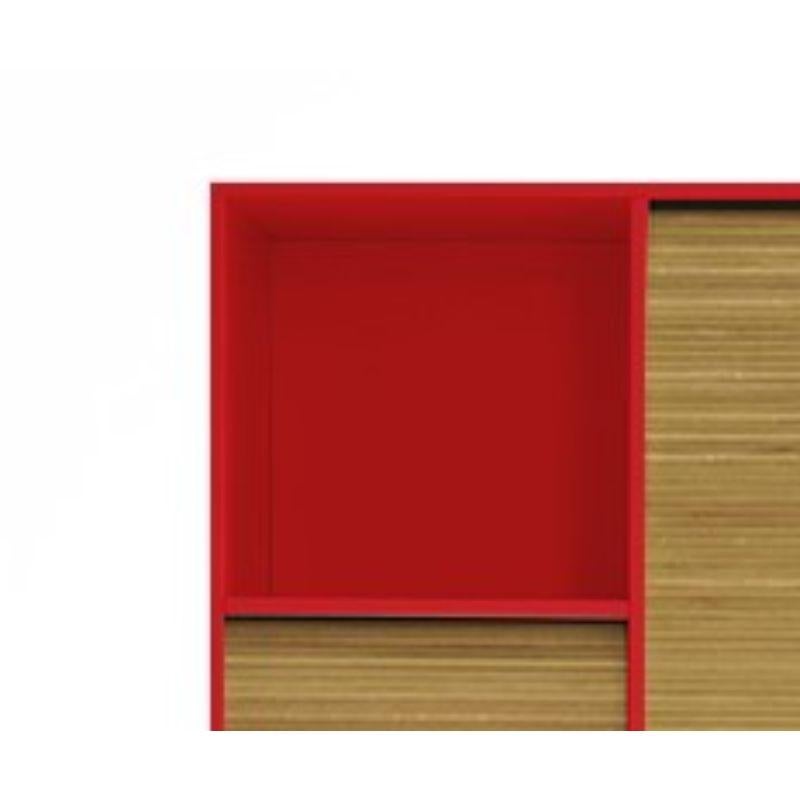 Tapparellelarge cabinet, cherry red by Colé Italia with Emmanuel Gallina
Dimensions: H.135, D.46, W.78 cm
Materials: Container with legs and “tapparella” sliding shutter in solid oak.
Matt lacquered structure; inside 2 oak veneered shelf

Also