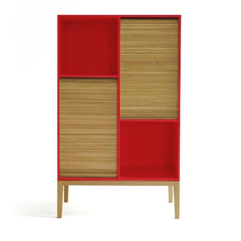 Modern Tapparelle Large Cabinet, Cherry Red by Colé Italia For Sale