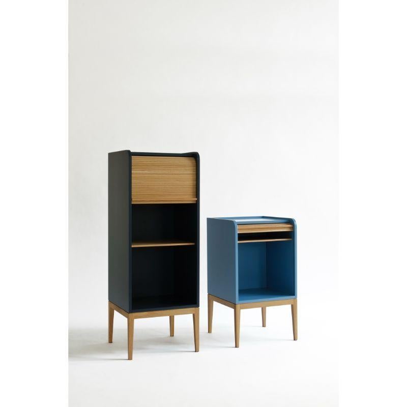 Oak Tapparelle Medium Cabinet, Black by Colé Italia For Sale
