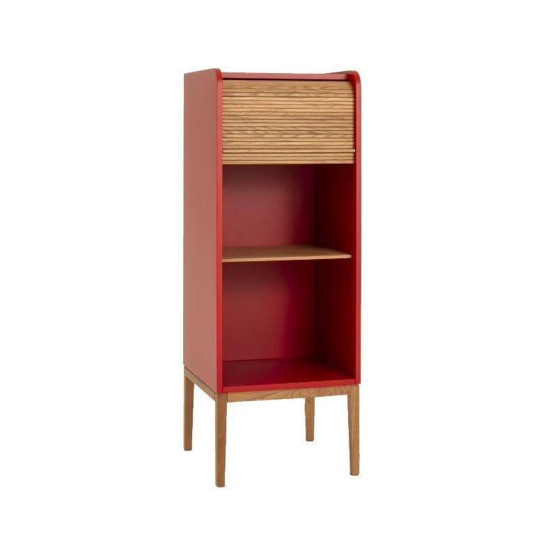 Oak Tapparelle Medium Cabinet, Cherry Red by Colé Italia For Sale