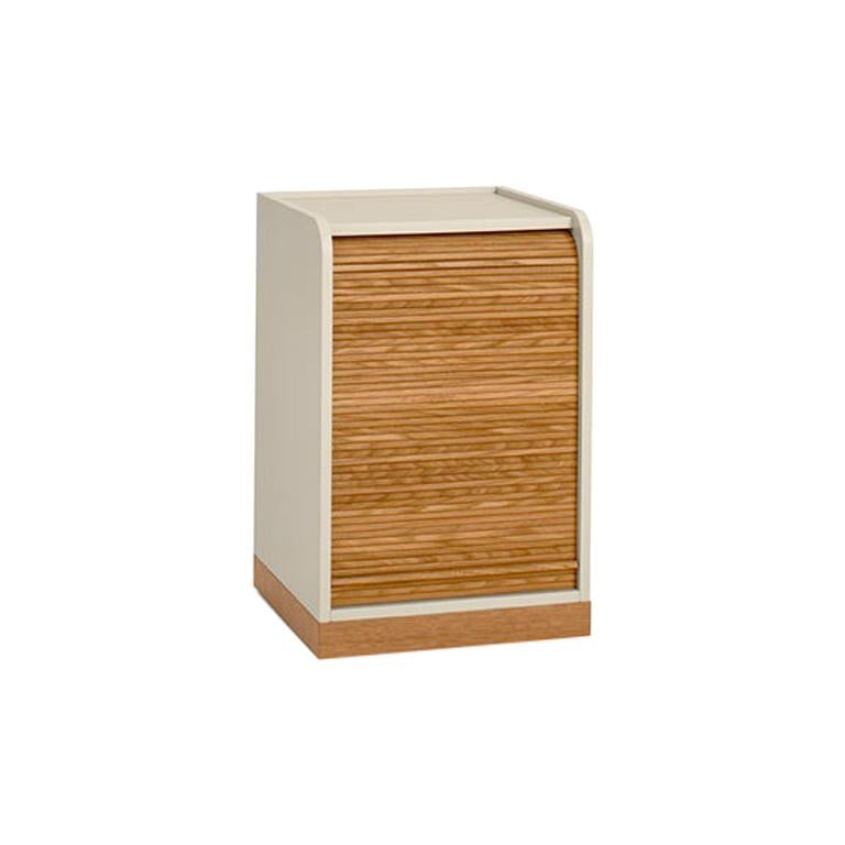 Tapparelle Roll Cabinet on Wheels by Colé, Pearl White, Minimal Design For Sale