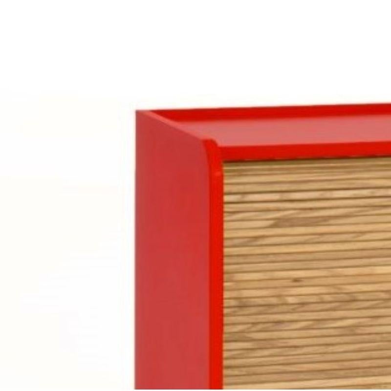 Italian Tapparelle Wheels Cabinet, Cherry Red by Colé Italia For Sale