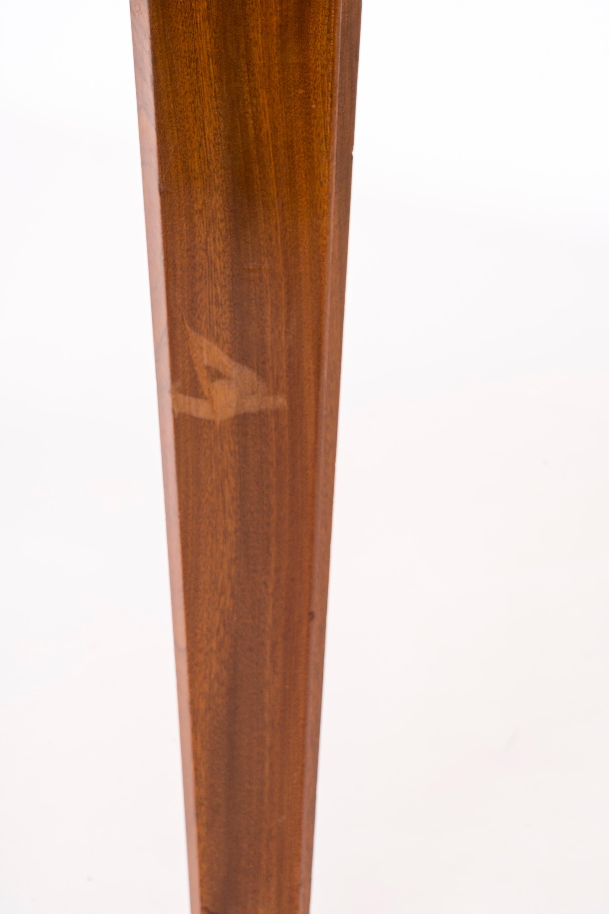Tappered Legs Square Cherry Tree Marquetry Scandinavian Table -  1960's im Angebot 1