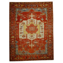 Tapis afghan de la vallée du Panjshir Motif Serapi aux couleurs vives