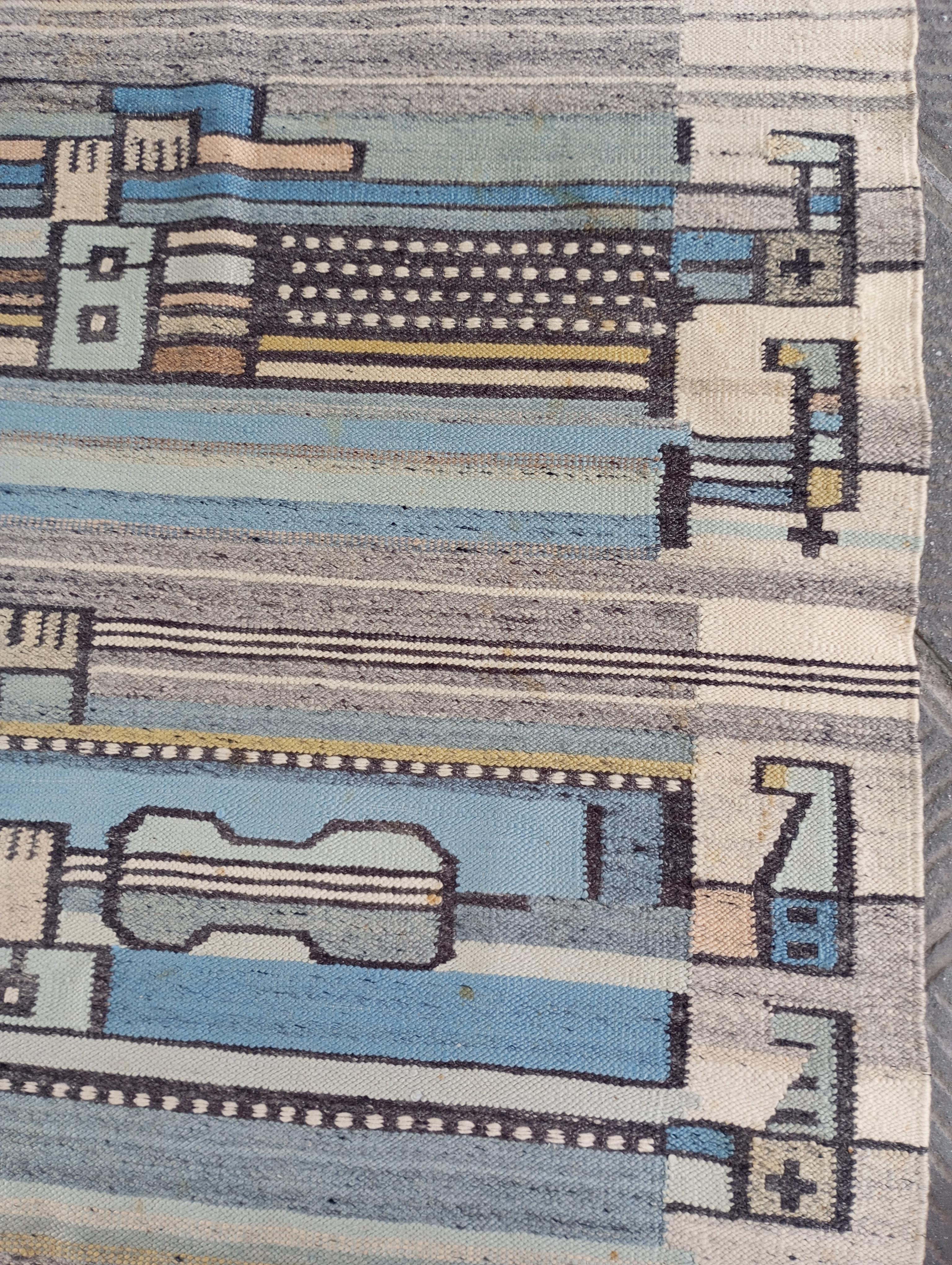 Cepelia hand-woven wool rug/arazzo (Poland) 1970s For Sale 5