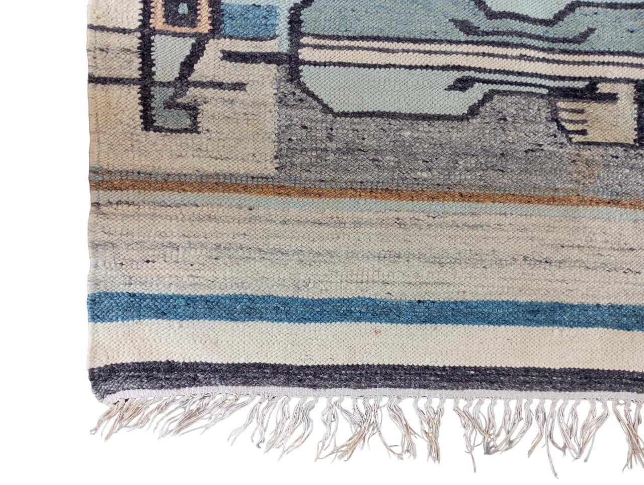 Late 20th Century Cepelia hand-woven wool rug/arazzo (Poland) 1970s For Sale