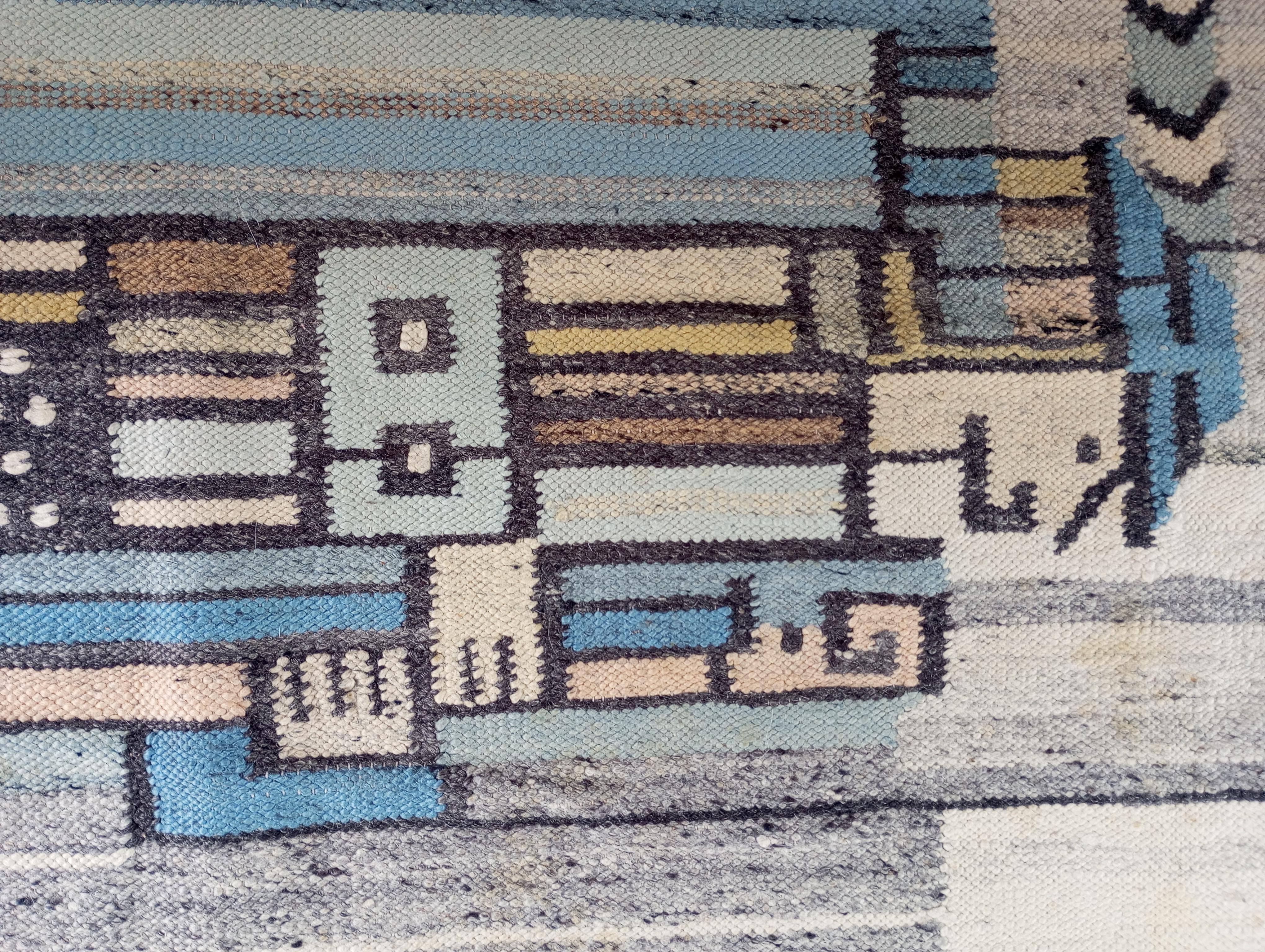 Cepelia hand-woven wool rug/arazzo (Poland) 1970s For Sale 1