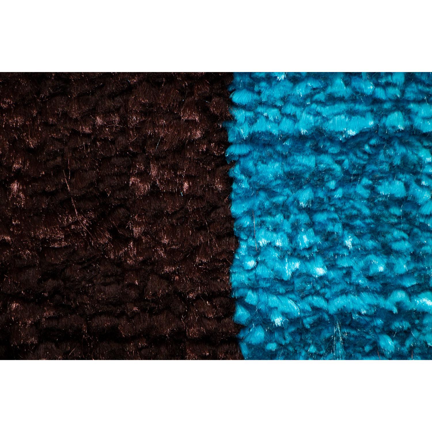 Moderne Tapipeto marron turchese artigianale pezzo unico par Deanna Comellini 170x240 cm en vente
