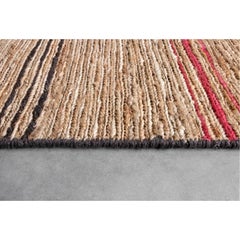 Tappeto beige in iuta naturale fatto a mano con trecce marroni magenta 200x300cm