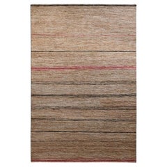 Tappeto beige righe in iuta naturale intrecciato a mano 200x300cm in Stock