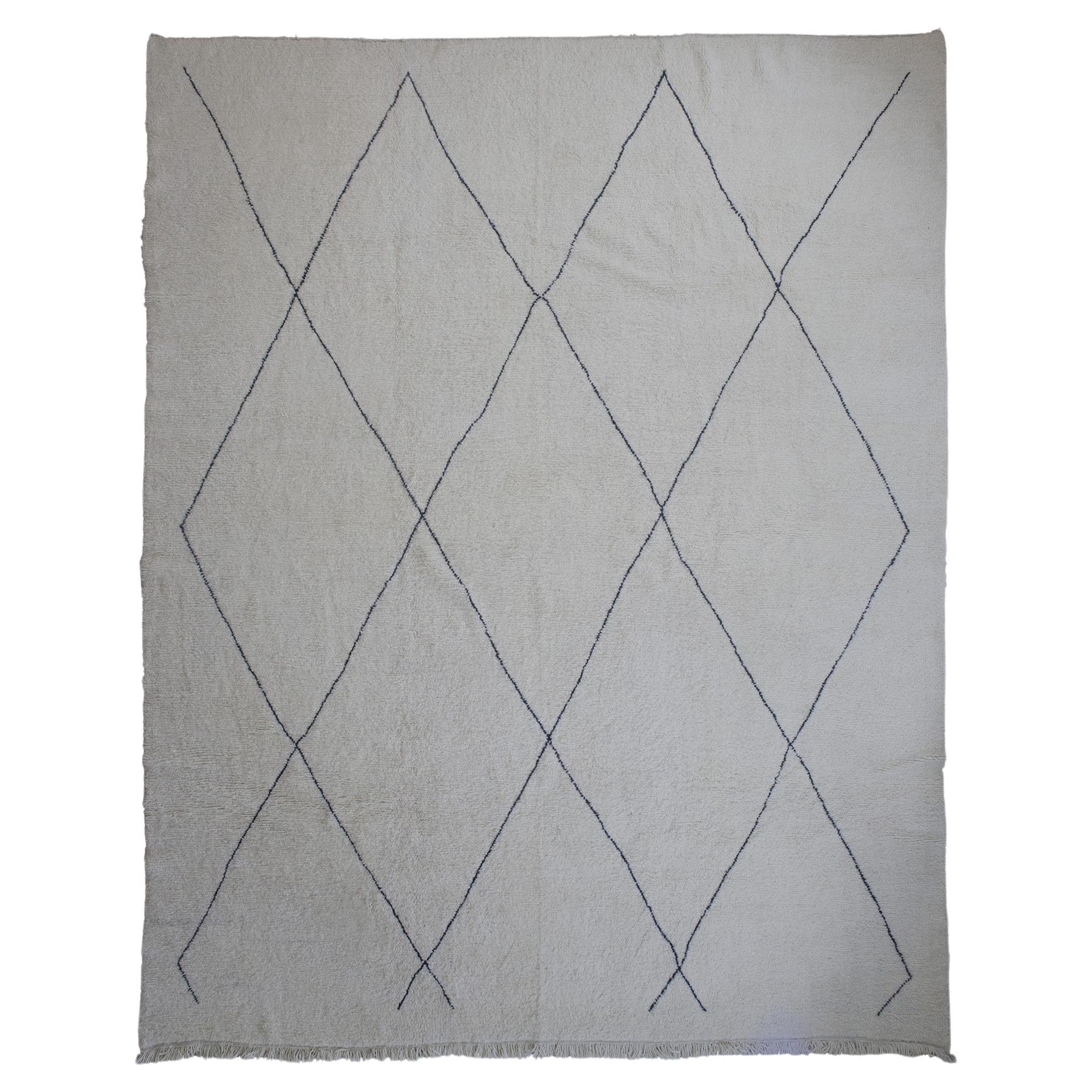 Tappeto BeniOurain Vintage  Marocco, Anni ’90  Lana Annodata a Mano  395×335 cm