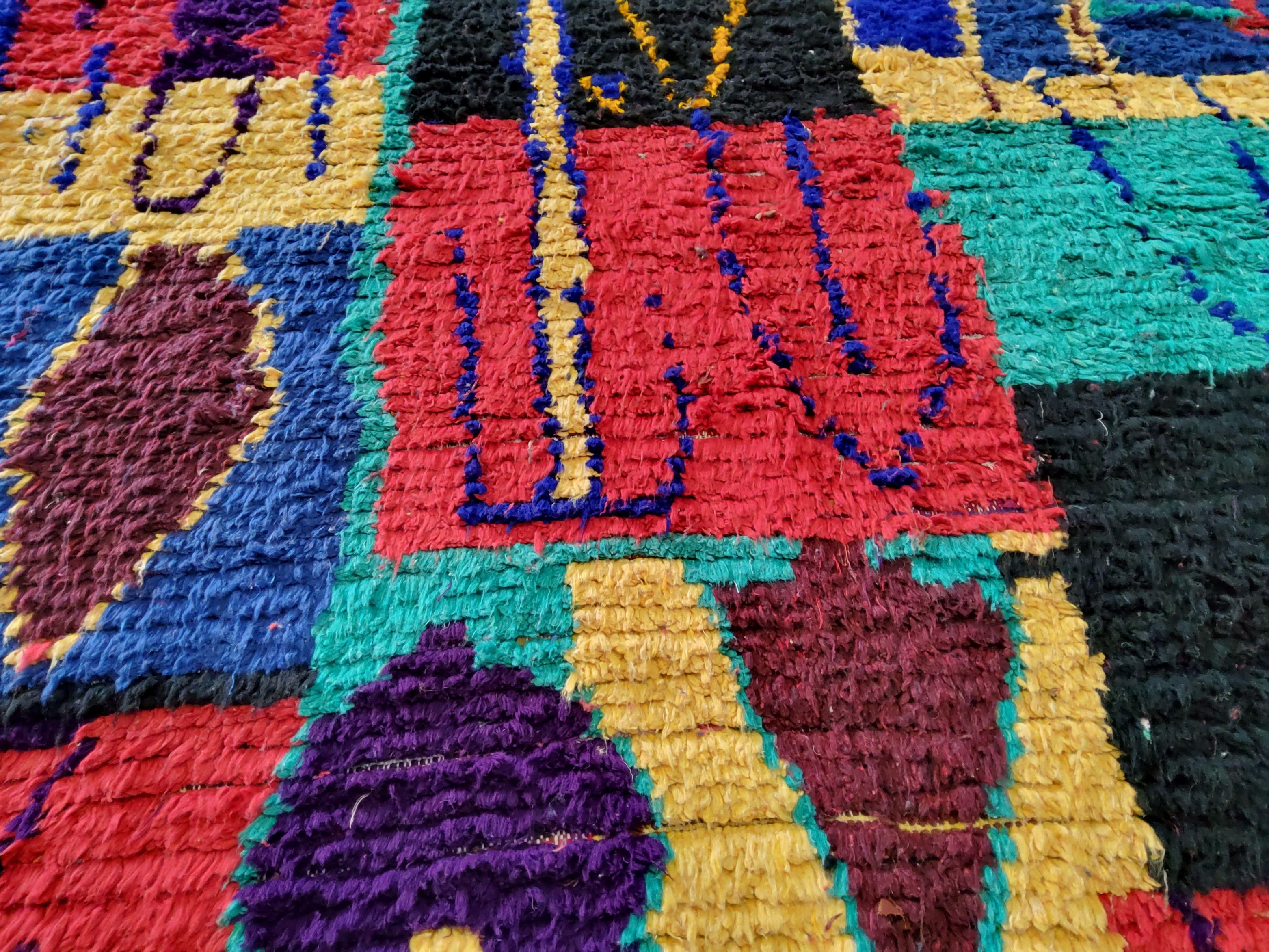 Azila Moroccan Berber Rug Manufatto in Wool and Cotton Multicolored Naturals In Good Condition For Sale In Loria, IT