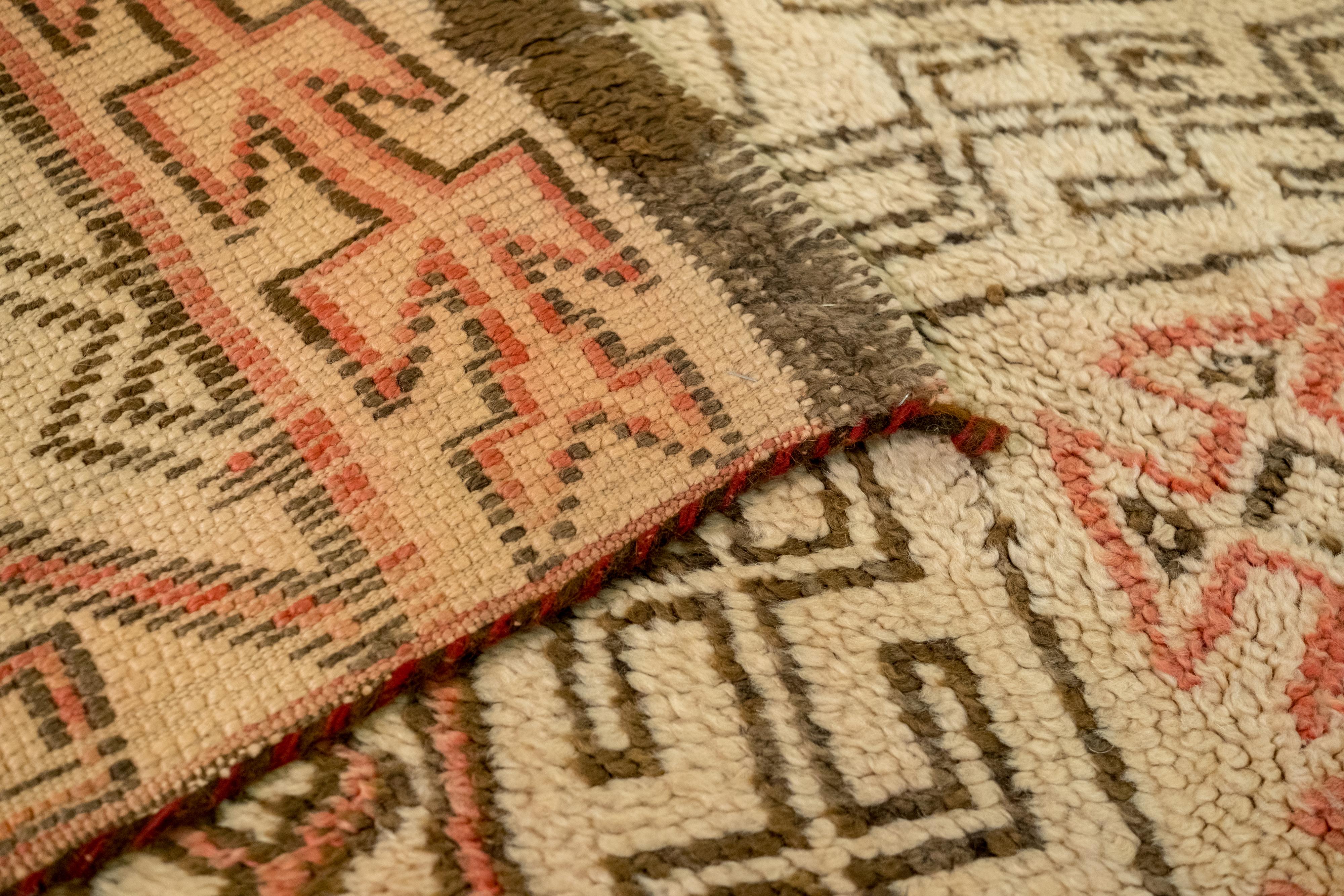 Berberteppich, Beni Ourain, Marokkanisch, Vintage, Wolle, Handarbeit (Stammeskunst) im Angebot