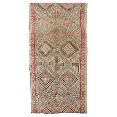 Berberteppich, Beni Ourain, Marokkanisch, Vintage, Wolle, Handarbeit