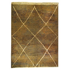 Moroccan Berber Rug Vintage Design Multicolored Wool Rug Natural