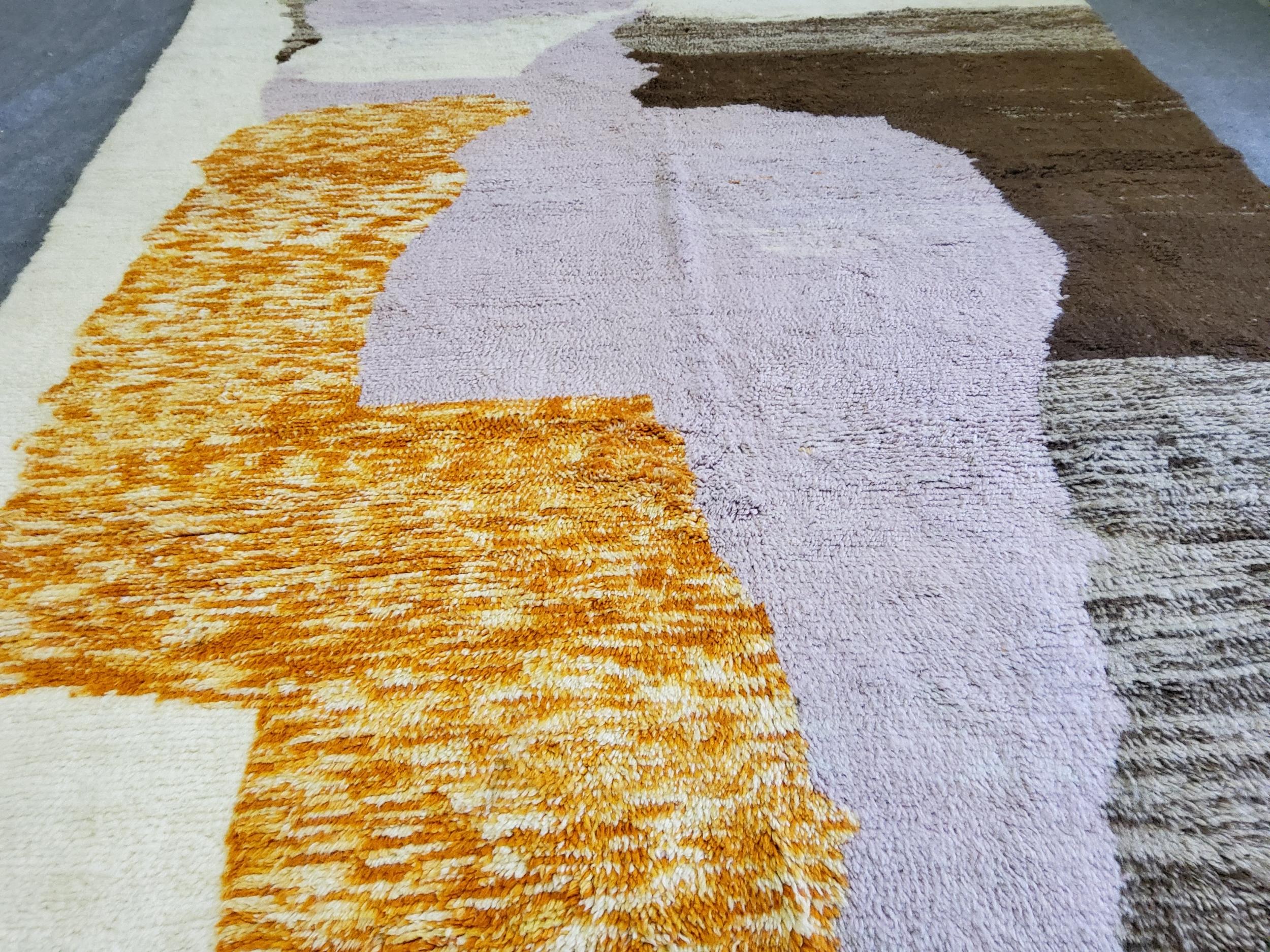 Alfombra Bereber Vintage de Lana Marroquí Multicolor Natural Tribal en venta