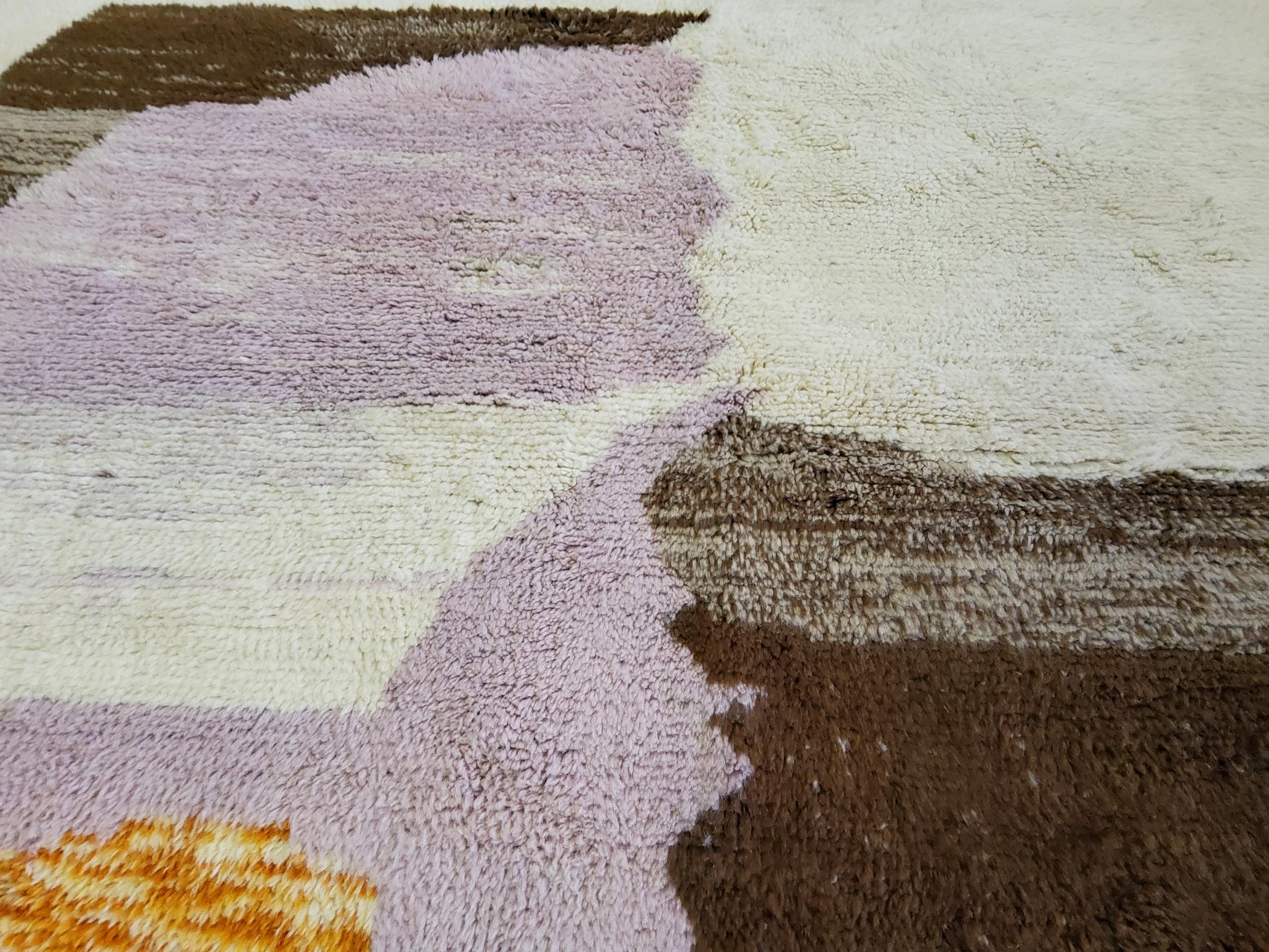 Alfombra Bereber Vintage de Lana Marroquí Multicolor Natural Moroccan en venta