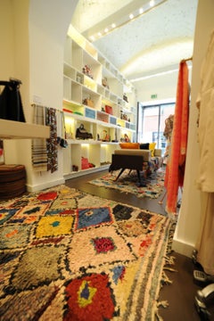 Berber Carpet Azilal Vintage  Morocco, 1970s, Natural Wool  360×150 cm