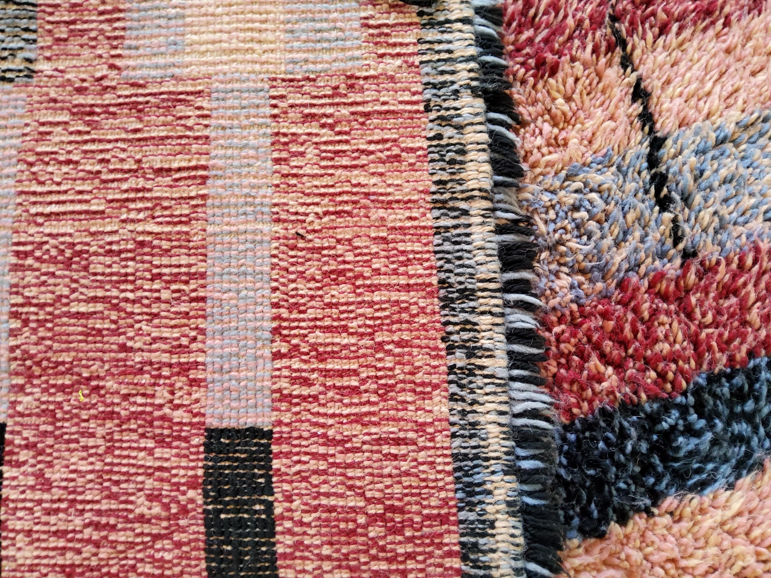 20th Century Tappeto Berbero  Beniourain, in Lana Multicolore - Marocco, Anni '90, 290x250 cm For Sale