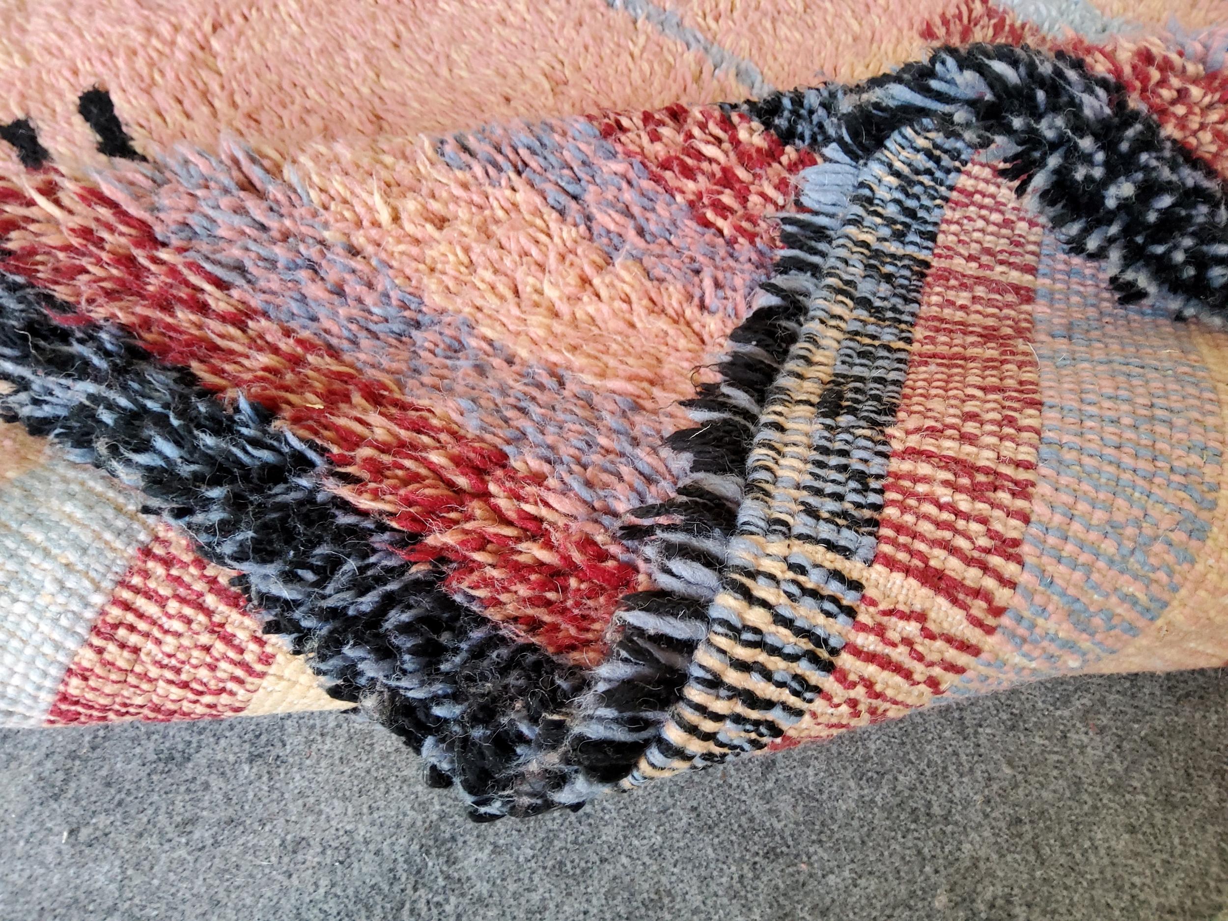 Wool Tappeto Berbero  Beniourain, in Lana Multicolore - Marocco, Anni '90, 290x250 cm For Sale