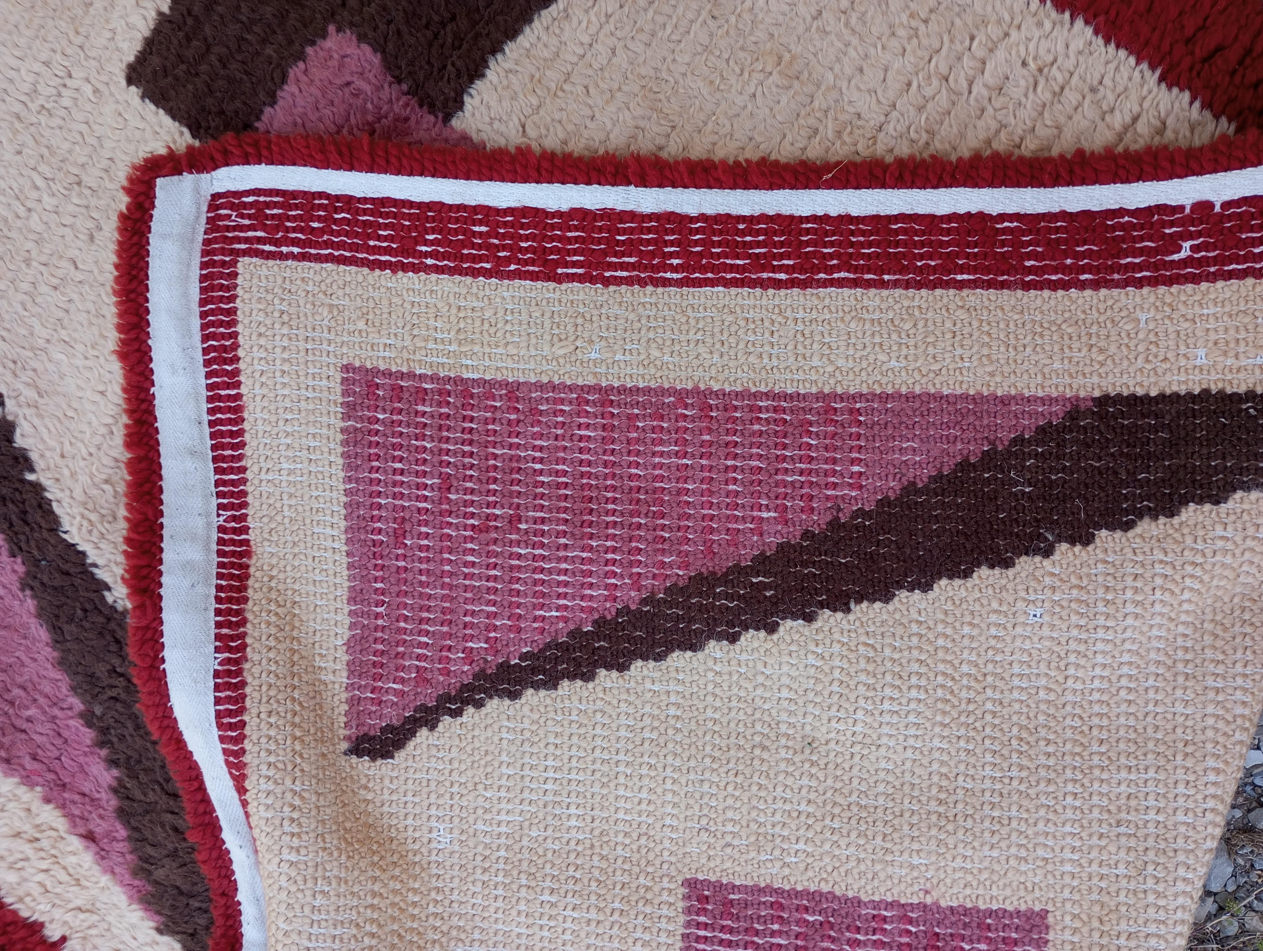 Cogolin art deco rug   hand-knotted in wool, France For Sale 4