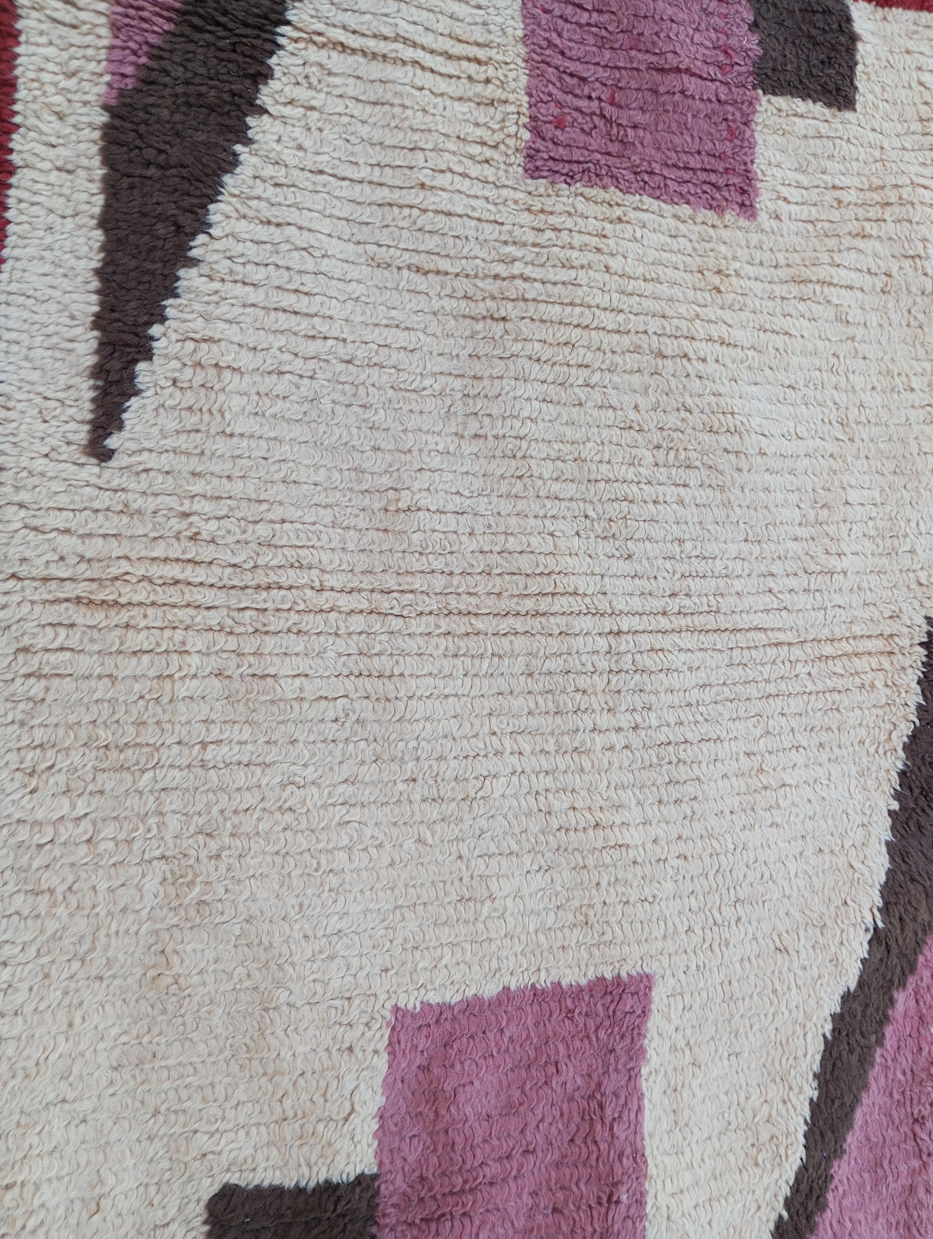 French Cogolin art deco rug   hand-knotted in wool, France For Sale
