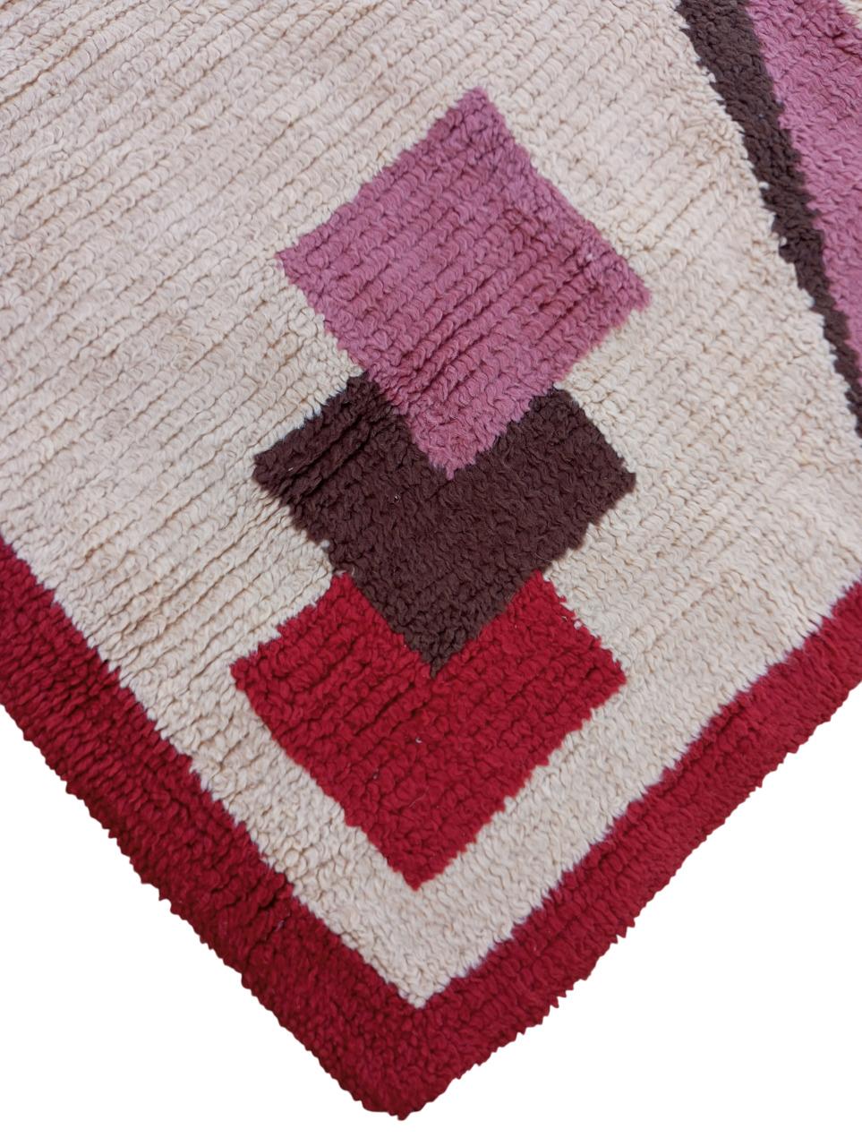 Mid-20th Century Cogolin art deco rug   hand-knotted in wool, France For Sale