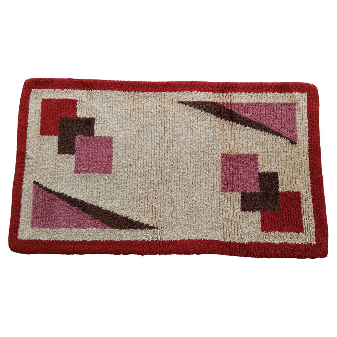 Cogolin art deco rug   hand-knotted in wool, France