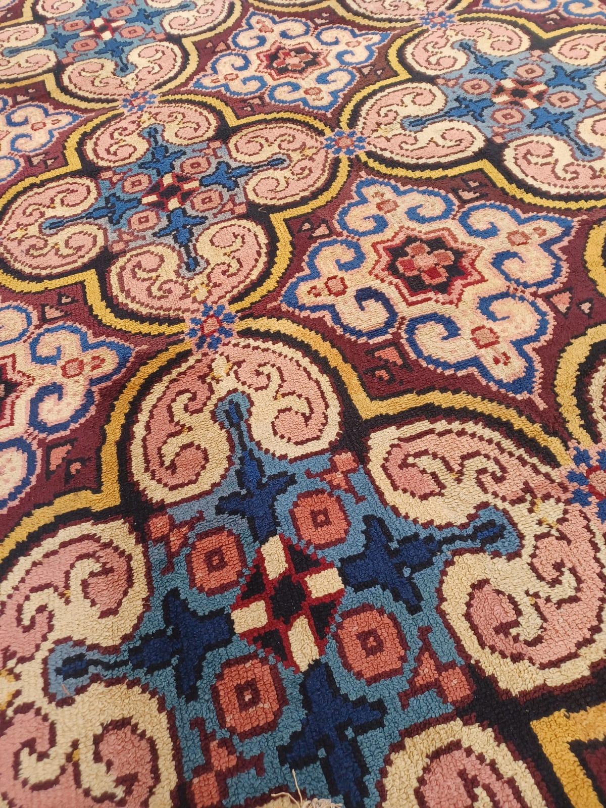 Alfombra Cogolin Francia s. XX Lana anudada a mano de época French en venta
