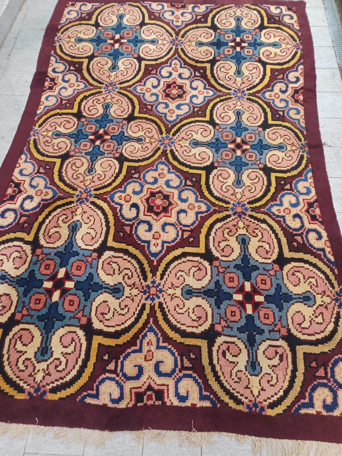 Alfombra Cogolin Francia s. XX Lana anudada a mano de época Anudado a mano en venta