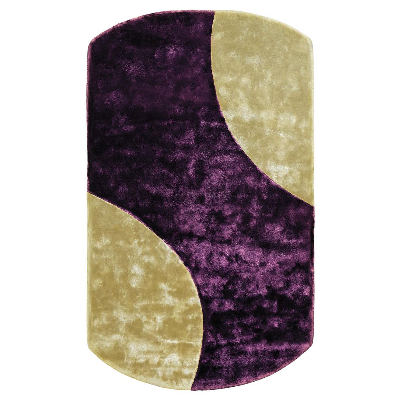 Tappeto colorato viola in tencel design Italiano by Deanna Comellini 180x350 cm