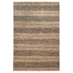 Tappeto contemporaneo beige Righe in iuta naturale intrecciato a mano 200x300cm