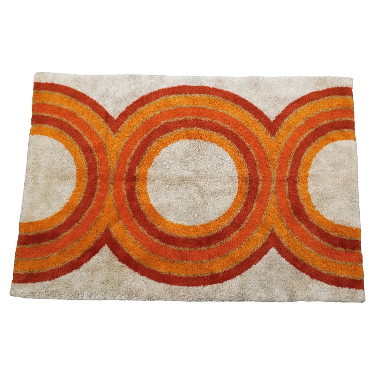 Alfombra danesa de lana RYA de Hojer Eksport Wilton años 70