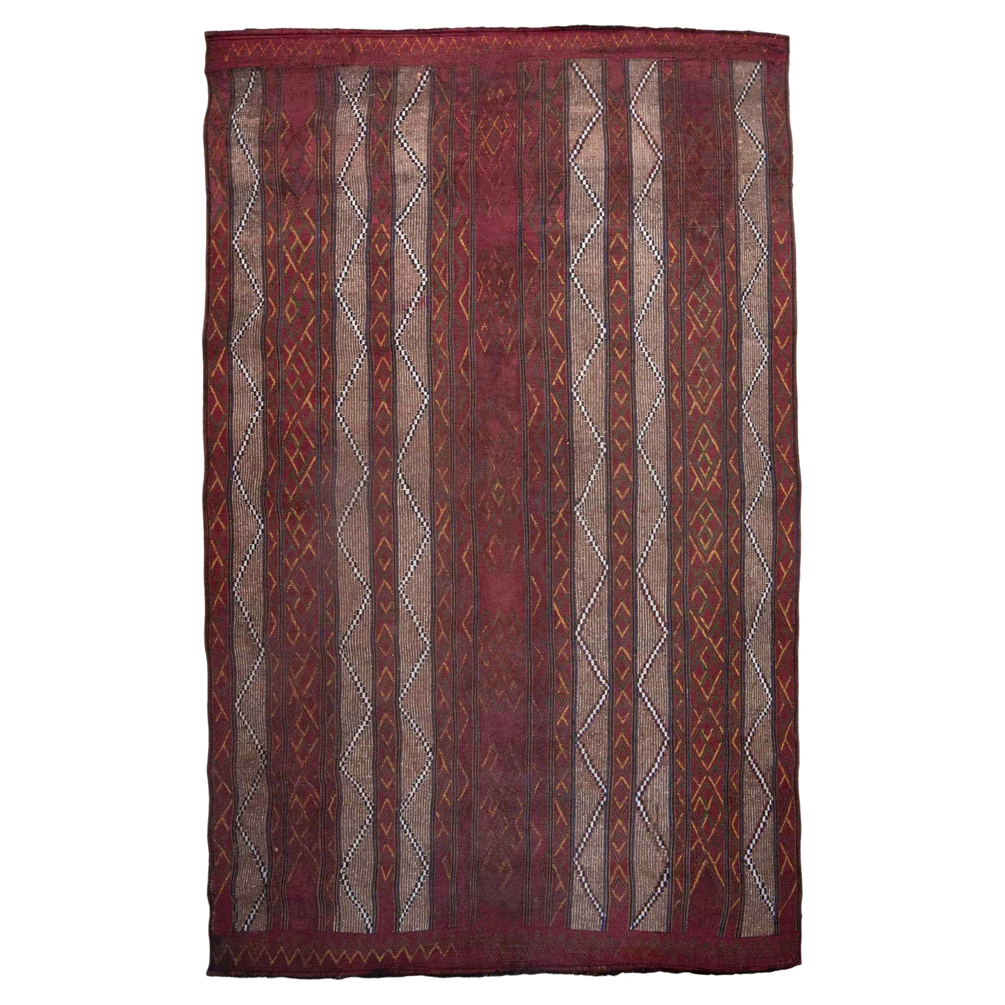 Moroccan Sahara Mauritanian Brown Handmade Tuareg Rug Mat Vintage Morocco