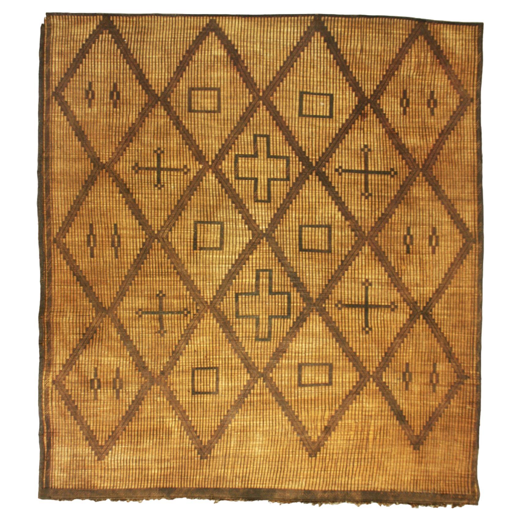 Mauretanischer Teppich, Vintage, 20. Jahrhundert, Holz und Leder, Kelim, Vorrätig im Angebot