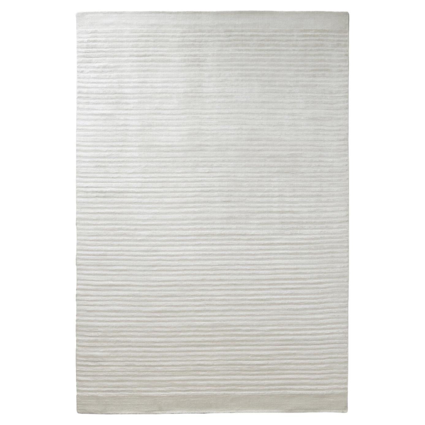 Tappeto Design Bianco in Fibre Naturali a Righe by Deanna Comellini 250x350 cm