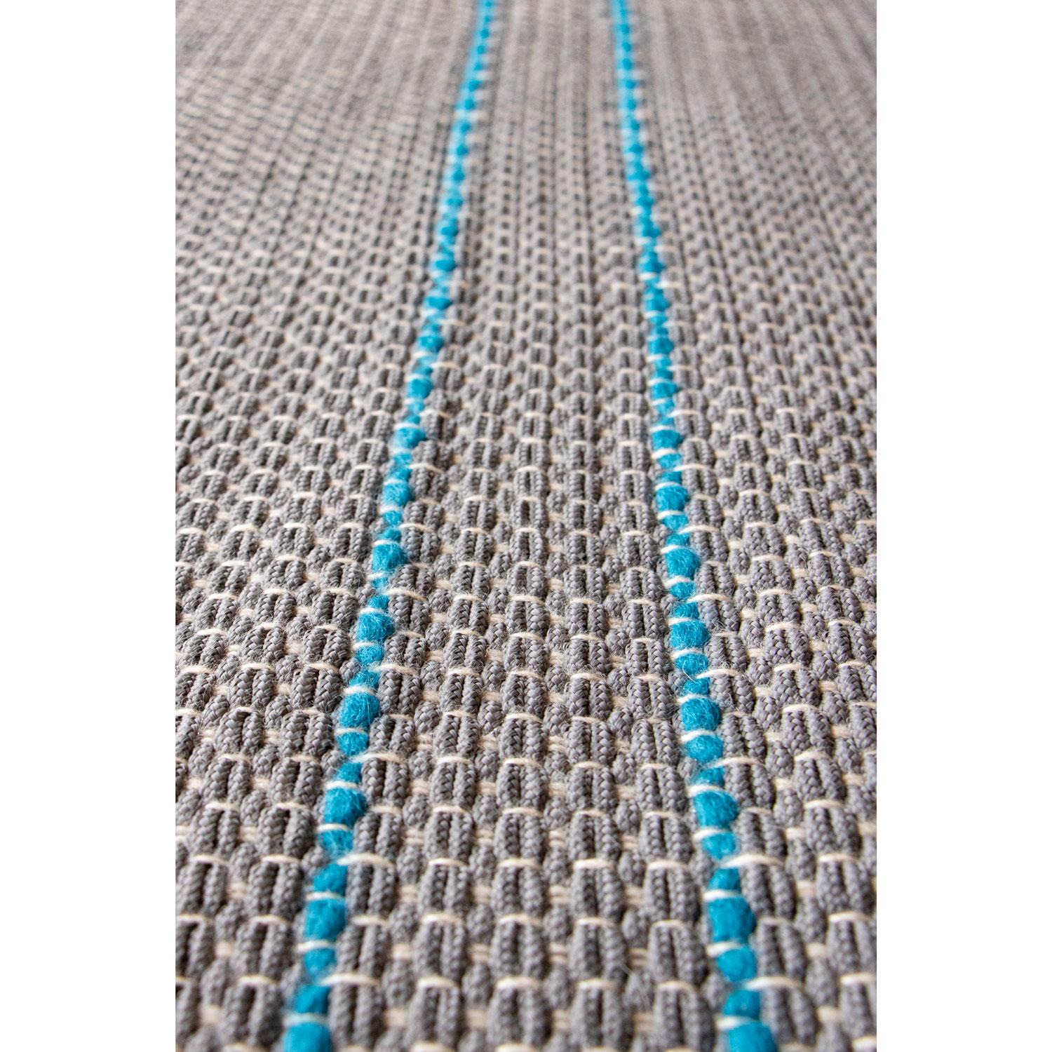 Tappeto design italiano bagno o living grigio blu by Deanna Comellini 80x200cm Moderno en venta